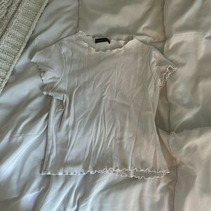 White Brandy Top With Lettuce Edges